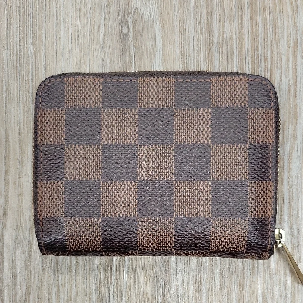 Louis Vuitton Damier Ebene Checkered Zippy Coin Purse